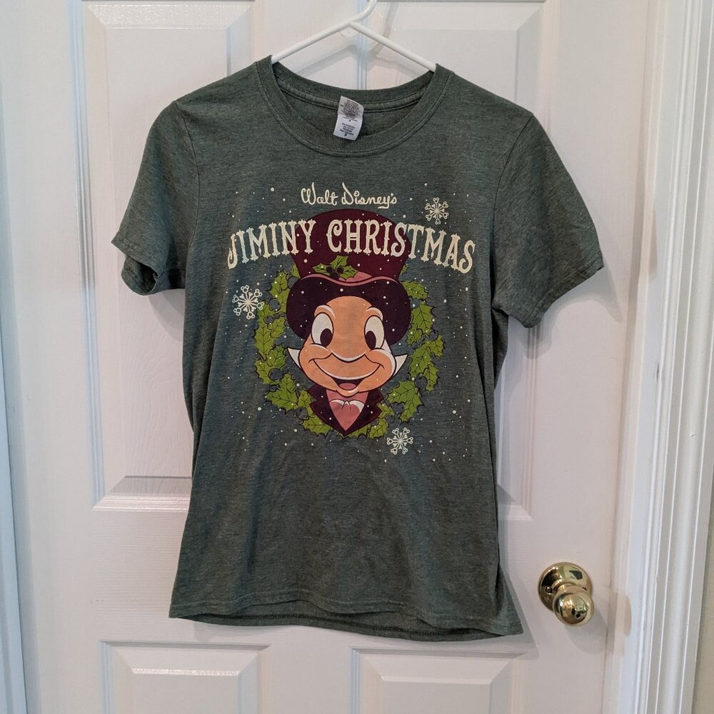 Disney Walt Disney's Jiminy Christmas Graphic Tee Green Size Small